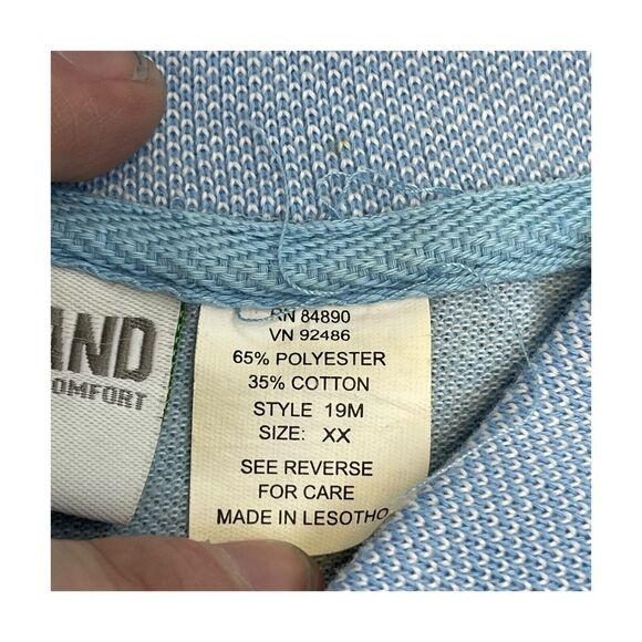 Haband Polo Shirt Men's 2X Blue Polyester Golf Performance Short Sleeve Collared - Picture 5 of 9